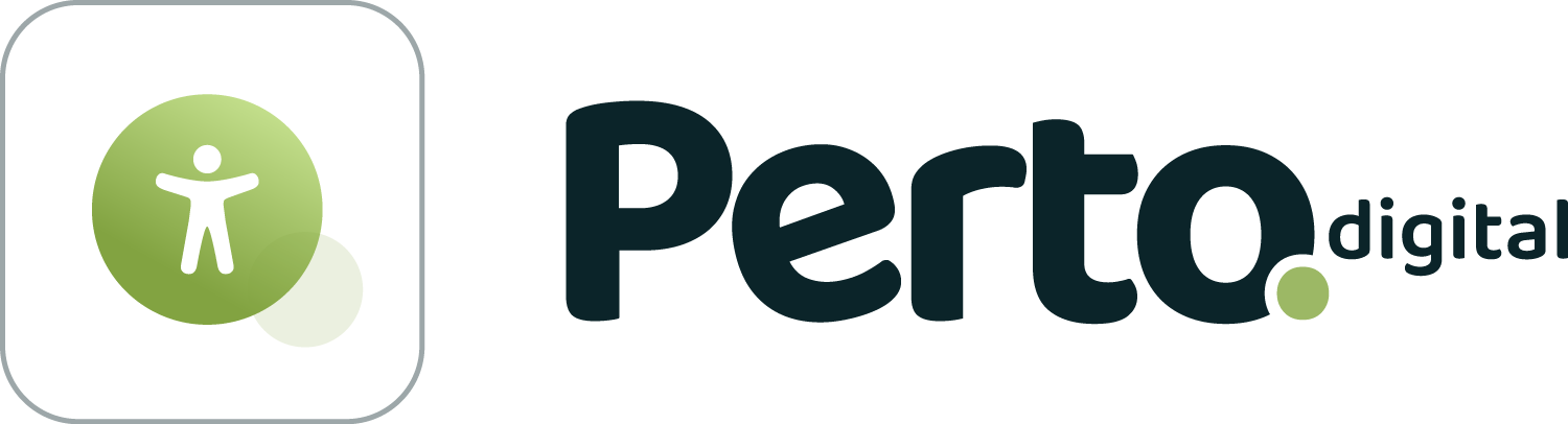 Logo Perto.digital colorido sobre fundo claro